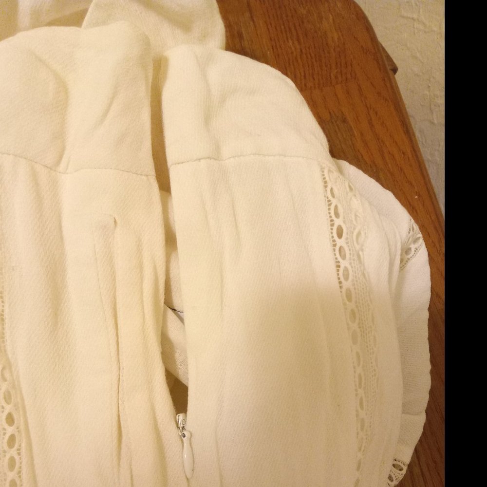 IRO White Crochet Inset Boho Tennis Skirt Preppy Boho Girly Cottagecore Prairie - Picture 12 of 12